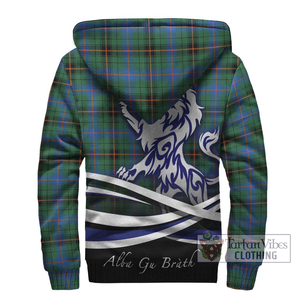 Davidson Ancient Tartan Sherpa Hoodie with Alba Gu Brath Regal Lion Emblem - Tartanvibesclothing Shop