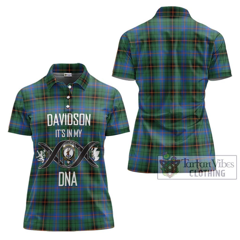 Davidson Ancient Tartan Women's Polo Shirt with Family Crest DNA In Me Style - Tartanvibesclothing Shop