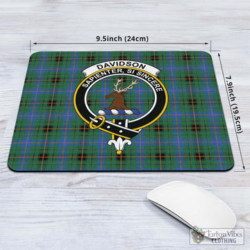 Davidson Ancient Tartan Mouse Pad with Family Crest