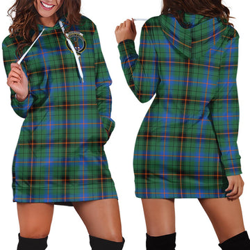 Davidson Ancient Tartan Hoodie Dress with Family Crest