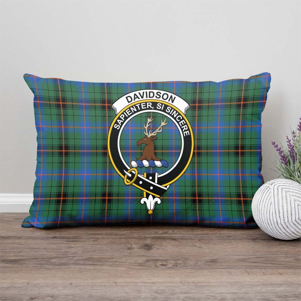 Davidson Ancient Tartan Pillow Cover with Family Crest Rectangle Pillow Cover - Tartanvibesclothing