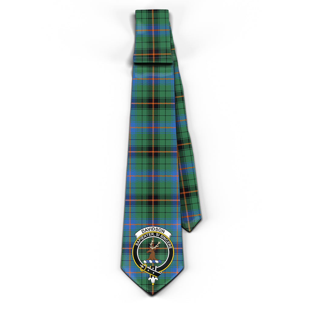 Davidson Ancient Tartan Classic Necktie with Family Crest - Tartan Vibes Clothing