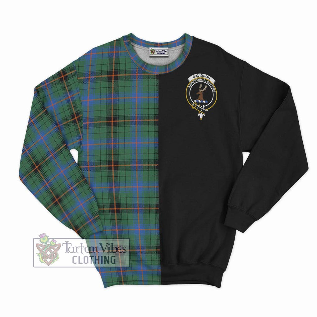 Davidson Ancient Tartan Sweatshirt with Family Crest and Half Of Me Style - Tartanvibesclothing Shop