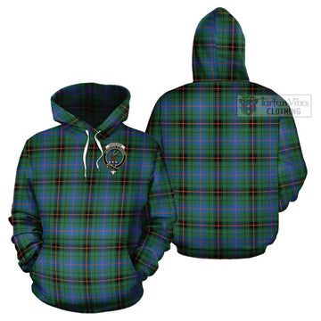 Davidson Ancient Tartan Cotton Hoodie with Family Crest