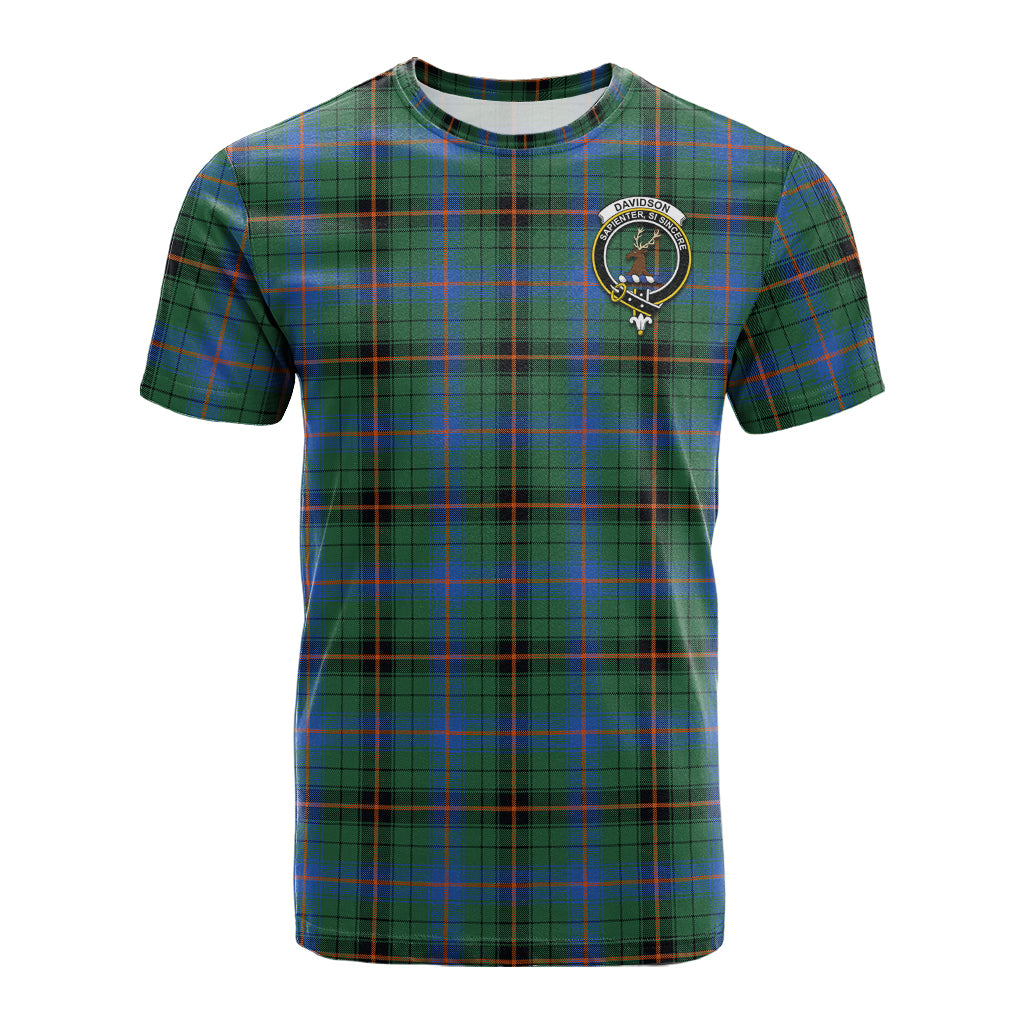 Davidson Ancient Tartan T-Shirt with Family Crest - Tartan Vibes Clothing