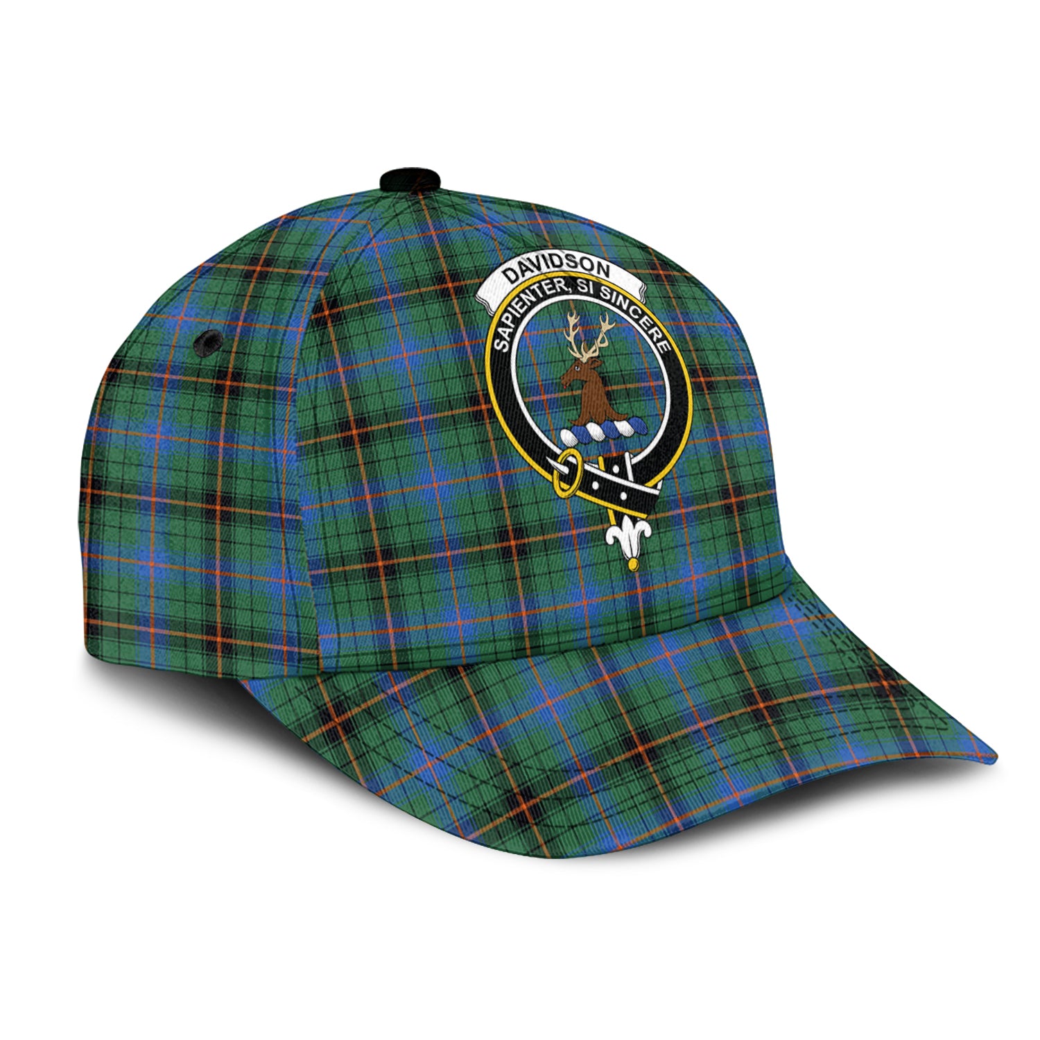 Davidson Ancient Tartan Classic Cap with Family Crest - Tartan Vibes Clothing