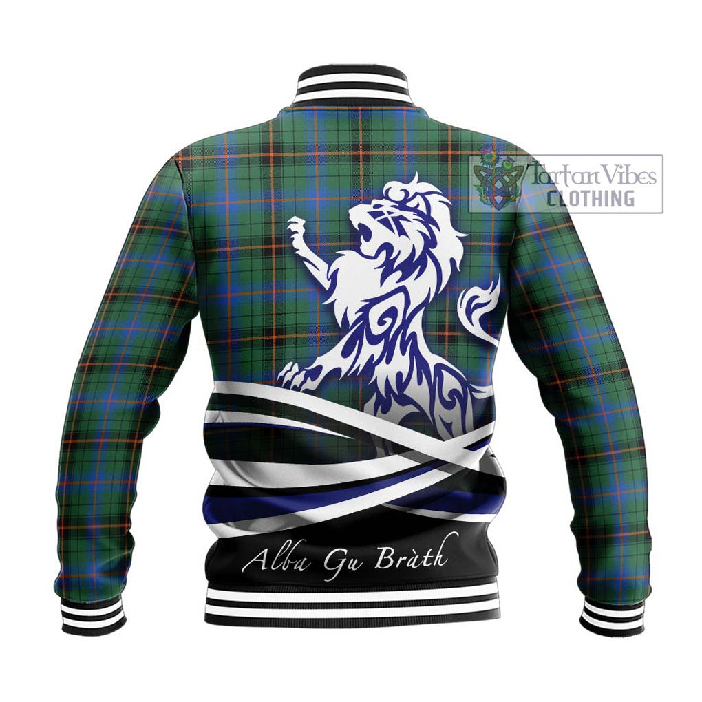 Davidson Ancient Tartan Baseball Jacket with Alba Gu Brath Regal Lion Emblem - Tartanvibesclothing Shop