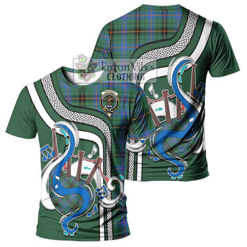 Davidson Ancient Tartan T-Shirt with Epic Bagpipe Style