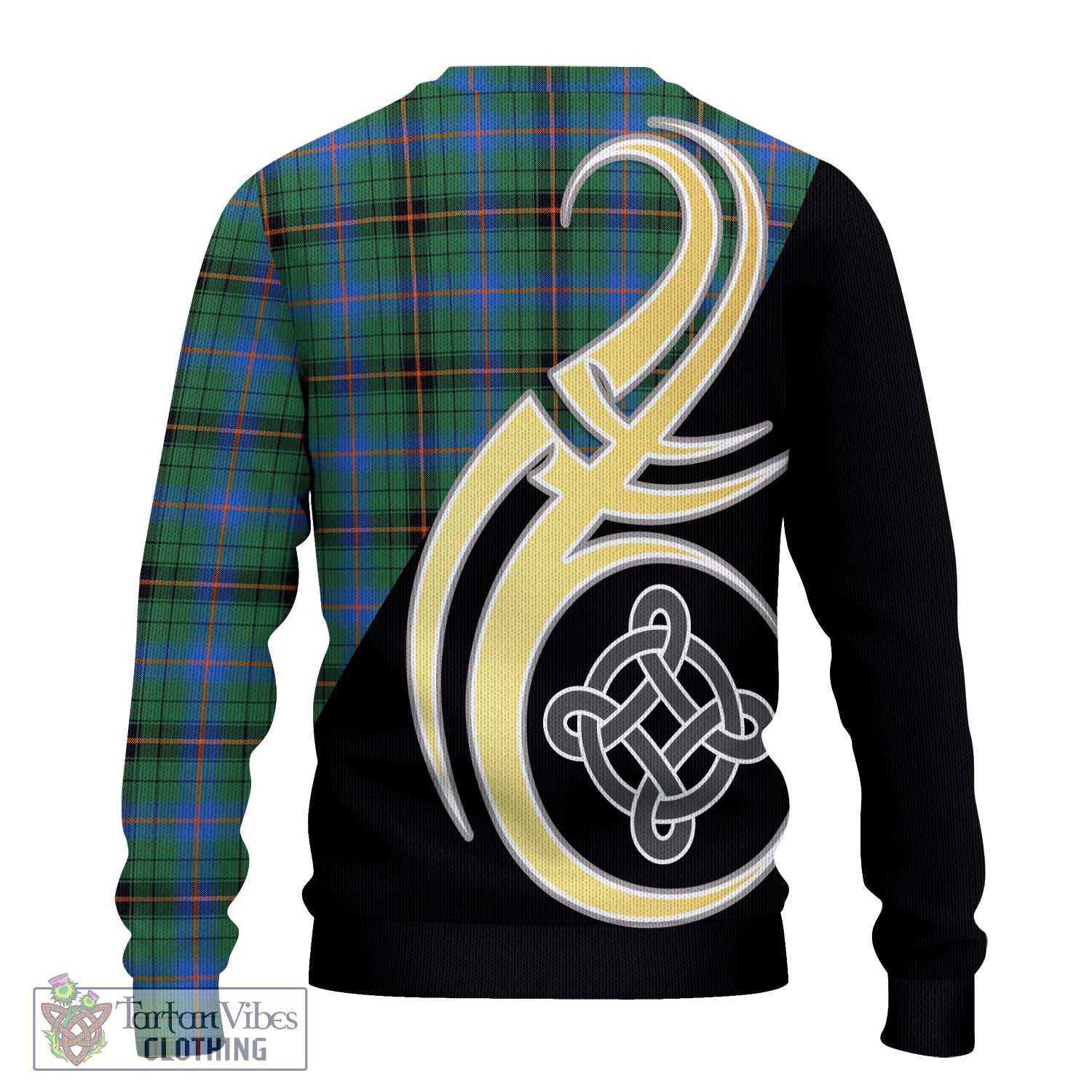 Davidson Ancient Tartan Knitted Sweater with Family Crest and Celtic Symbol Style - Tartan Vibes Clothing