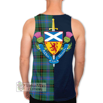 Davidson Ancient Tartan Men's Tank Top Alba with Scottish Lion Royal Arm Half Style