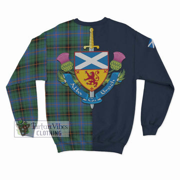 Davidson Ancient Tartan Sweatshirt Alba with Scottish Lion Royal Arm Half Style