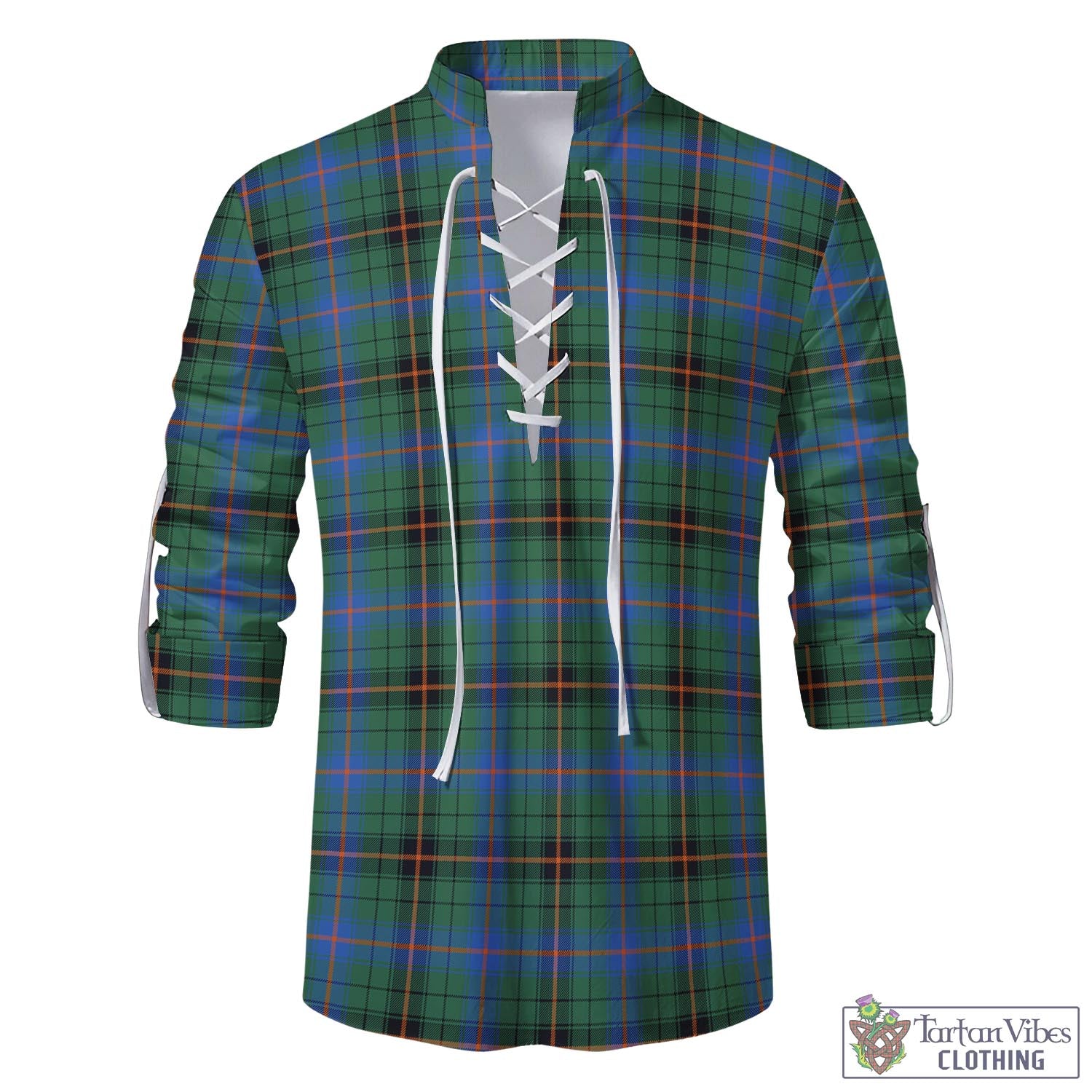 Tartan Vibes Clothing Davidson Ancient Tartan Men's Scottish Traditional Jacobite Ghillie Kilt Shirt