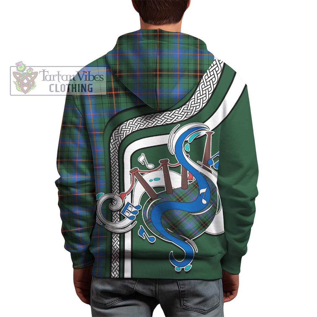 Davidson Ancient Tartan Hoodie with Epic Bagpipe Style - Tartanvibesclothing Shop