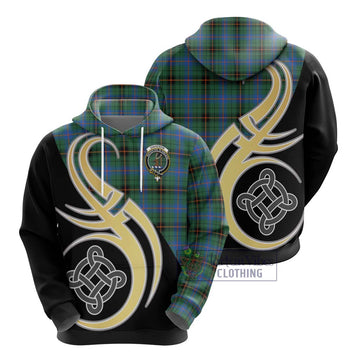 Davidson Ancient Tartan Hoodie with Family Crest and Celtic Symbol Style