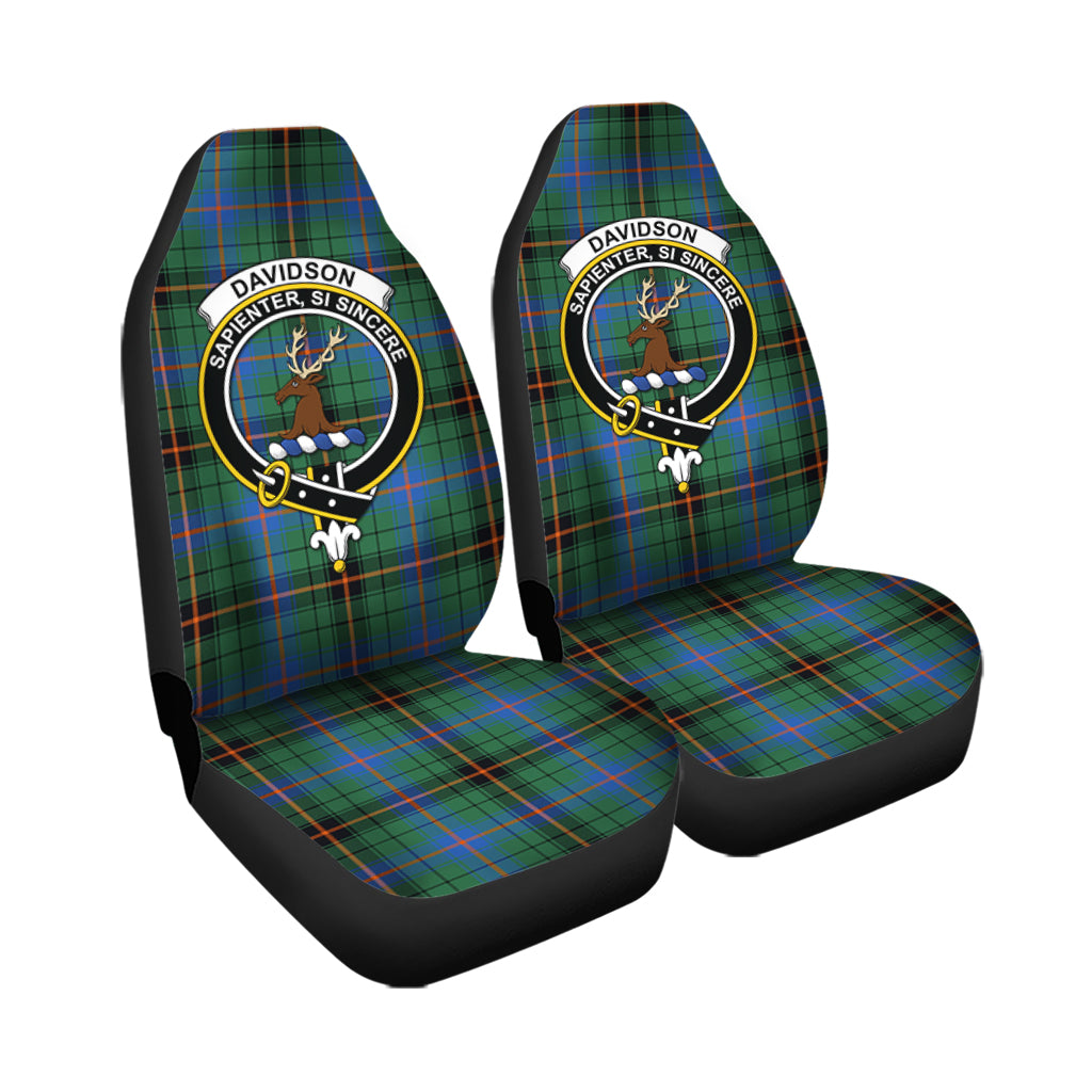 Davidson Ancient Tartan Car Seat Cover with Family Crest - Tartanvibesclothing