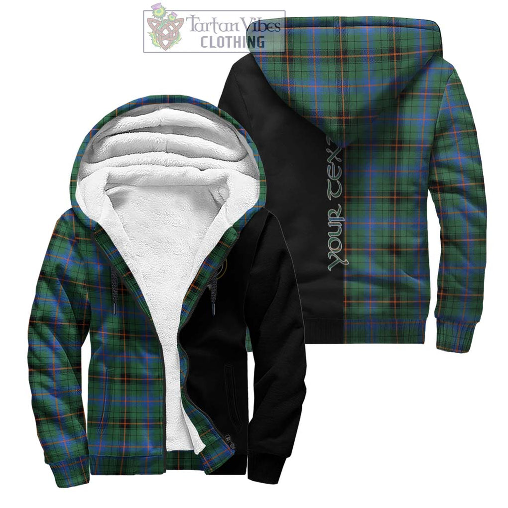 Davidson Ancient Tartan Sherpa Hoodie with Family Crest and Half Of Me Style Unisex - Tartanvibesclothing Shop