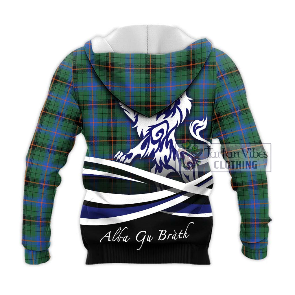 Davidson Ancient Tartan Knitted Hoodie with Alba Gu Brath Regal Lion Emblem - Tartanvibesclothing Shop