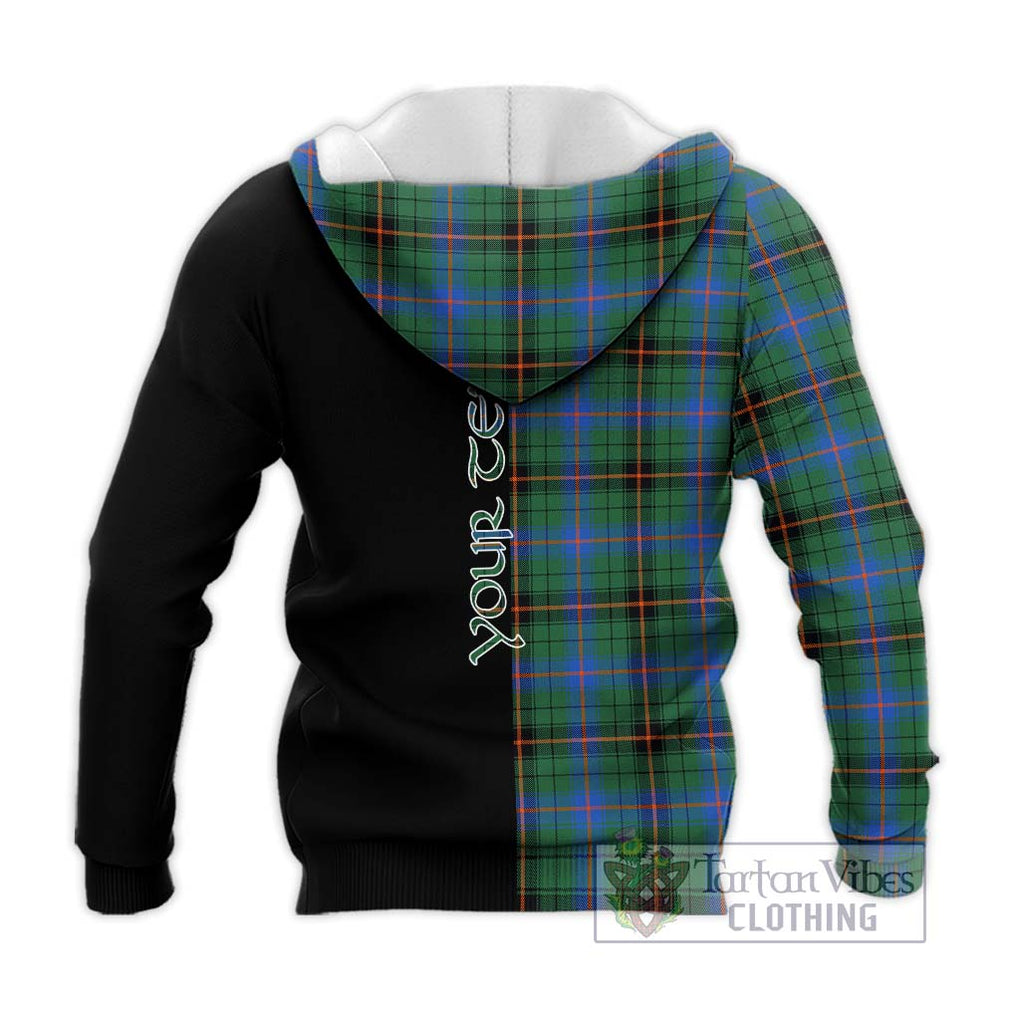 Davidson Ancient Tartan Knitted Hoodie with Family Crest and Half Of Me Style - Tartanvibesclothing Shop