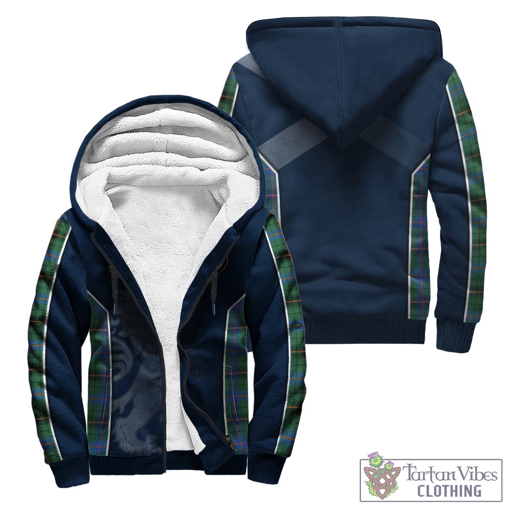 Tartan Vibes Clothing Davidson Ancient Tartan Sherpa Hoodie with Family Crest and Lion Rampant Vibes Sport Style