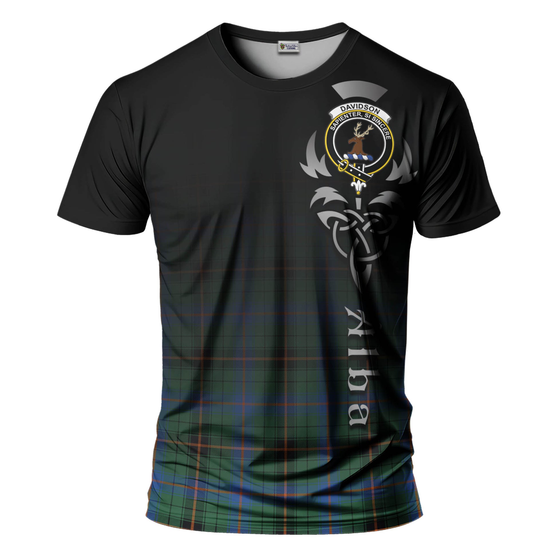 Tartan Vibes Clothing Davidson Ancient Tartan T-Shirt Featuring Alba Gu Brath Family Crest Celtic Inspired