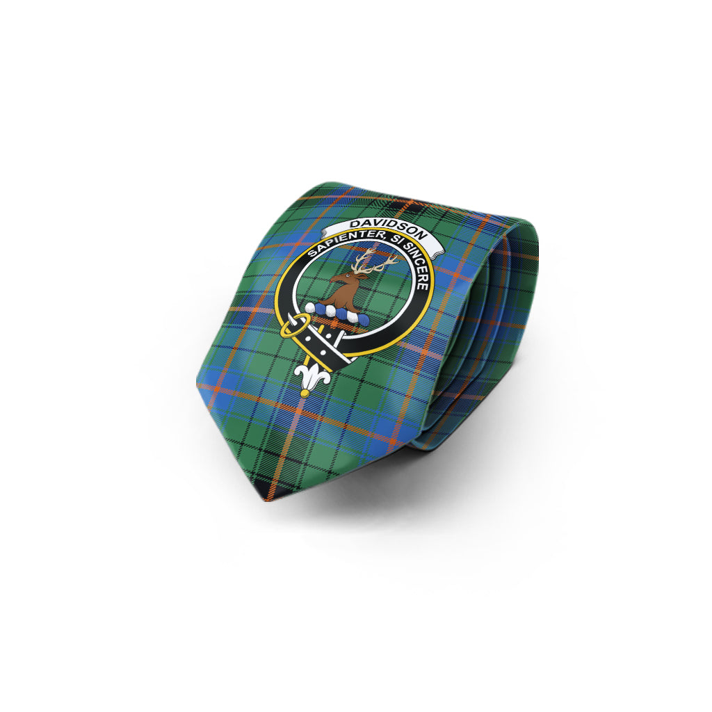 Davidson Ancient Tartan Classic Necktie with Family Crest - Tartan Vibes Clothing