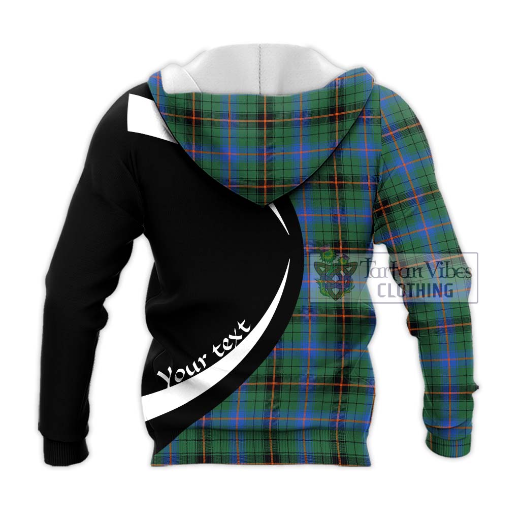 Davidson Ancient Tartan Knitted Hoodie with Family Crest Circle Style - Tartan Vibes Clothing