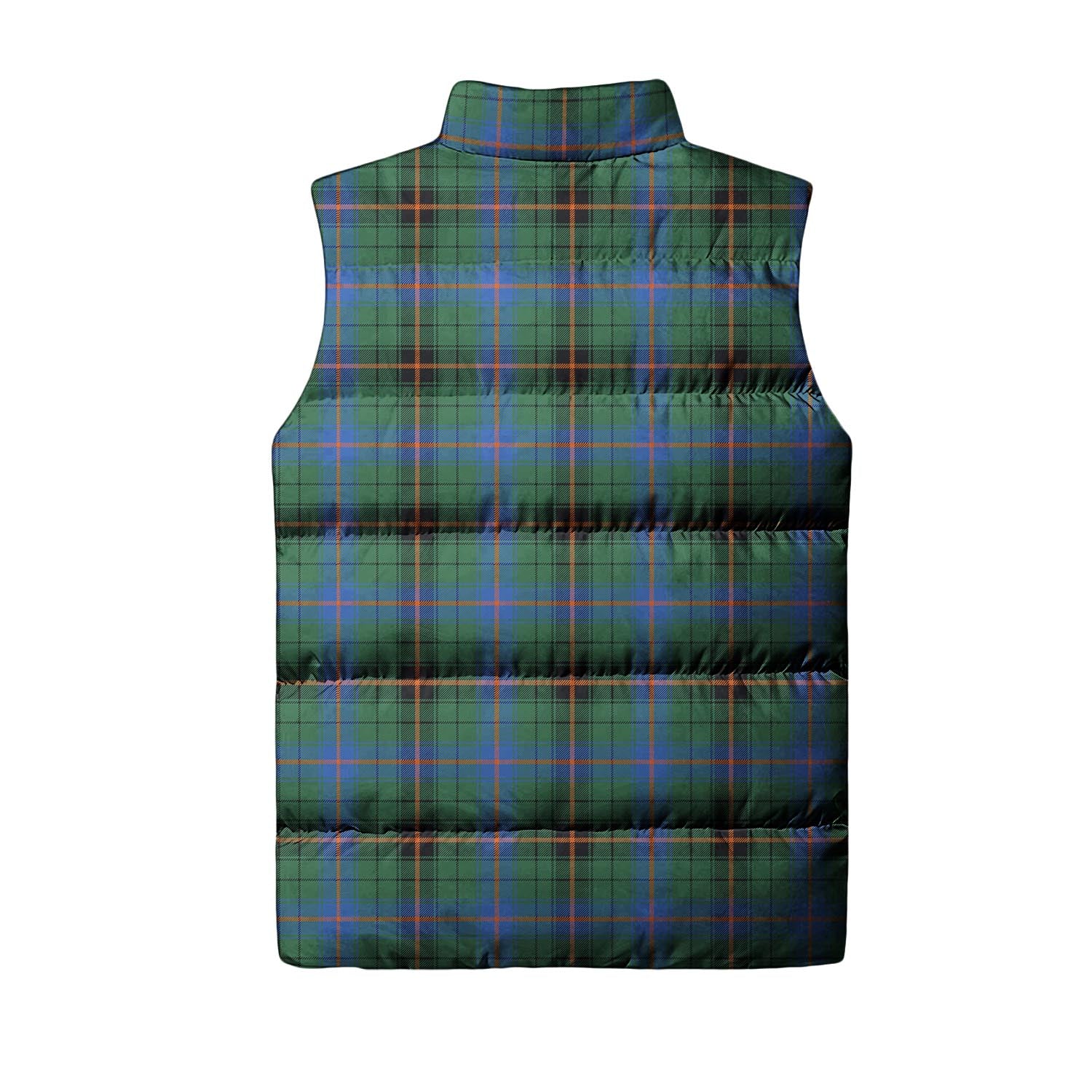 Davidson Ancient Tartan Sleeveless Puffer Jacket with Family Crest - Tartanvibesclothing