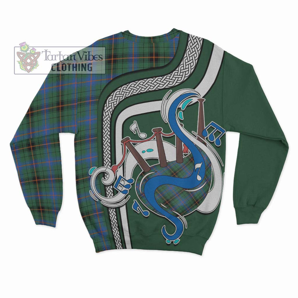 Davidson Ancient Tartan Sweatshirt with Epic Bagpipe Style - Tartanvibesclothing Shop