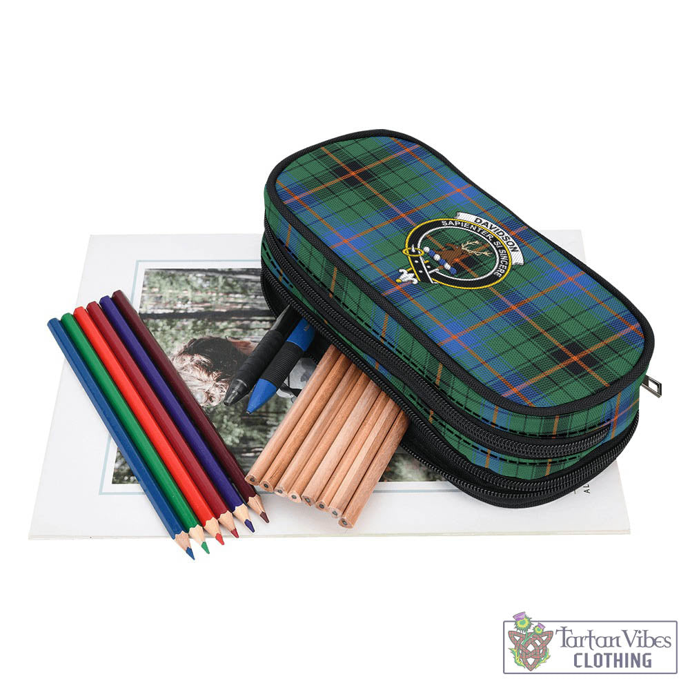 Tartan Vibes Clothing Davidson Ancient Tartan Pen and Pencil Case with Family Crest