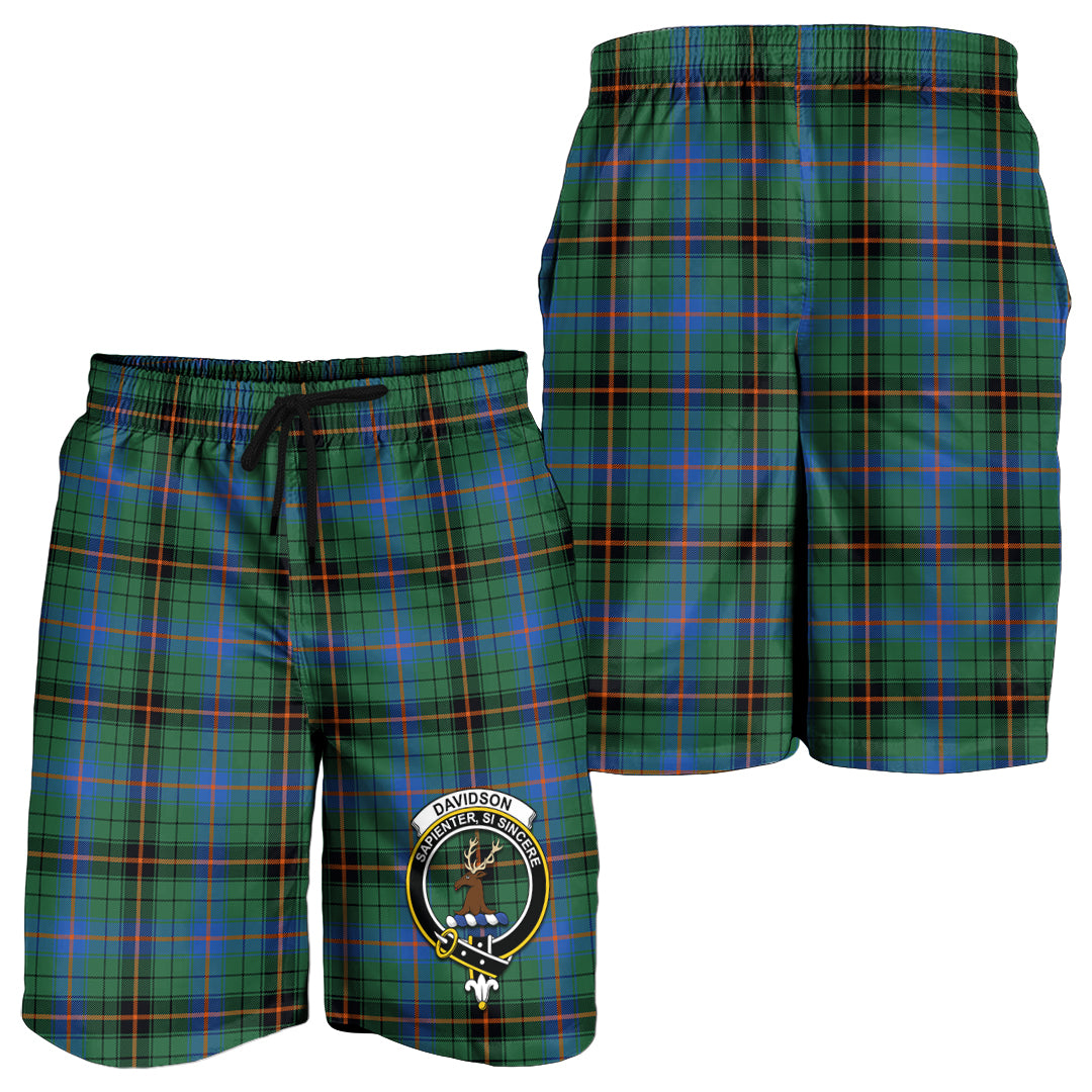 davidson-ancient-tartan-mens-shorts-with-family-crest