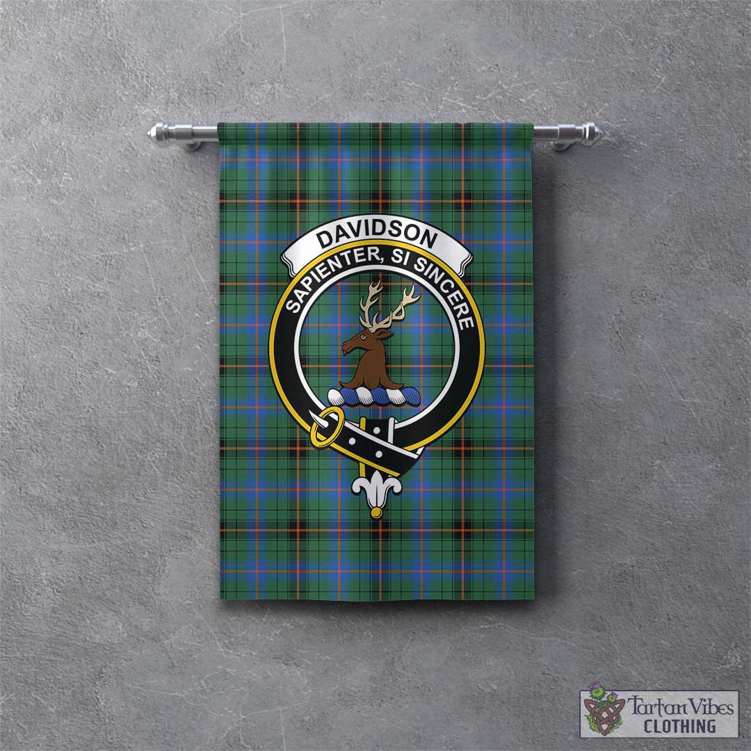 Tartan Vibes Clothing Davidson Ancient Tartan Gonfalon, Tartan Banner with Family Crest