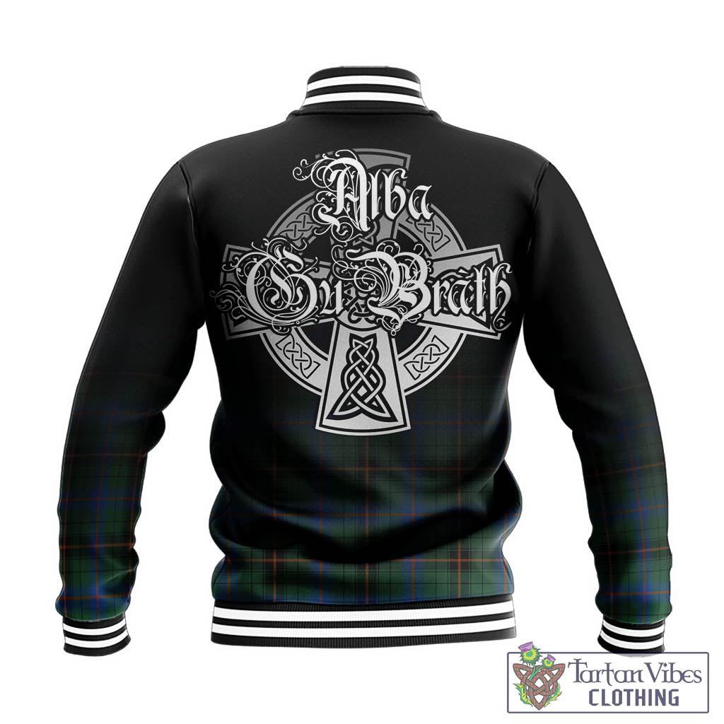 Tartan Vibes Clothing Davidson Ancient Tartan Baseball Jacket Featuring Alba Gu Brath Family Crest Celtic Inspired