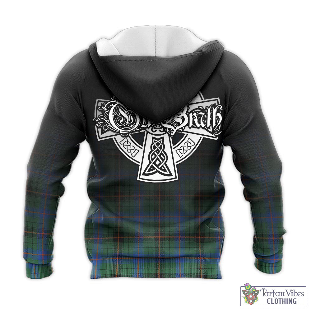 Tartan Vibes Clothing Davidson Ancient Tartan Knitted Hoodie Featuring Alba Gu Brath Family Crest Celtic Inspired