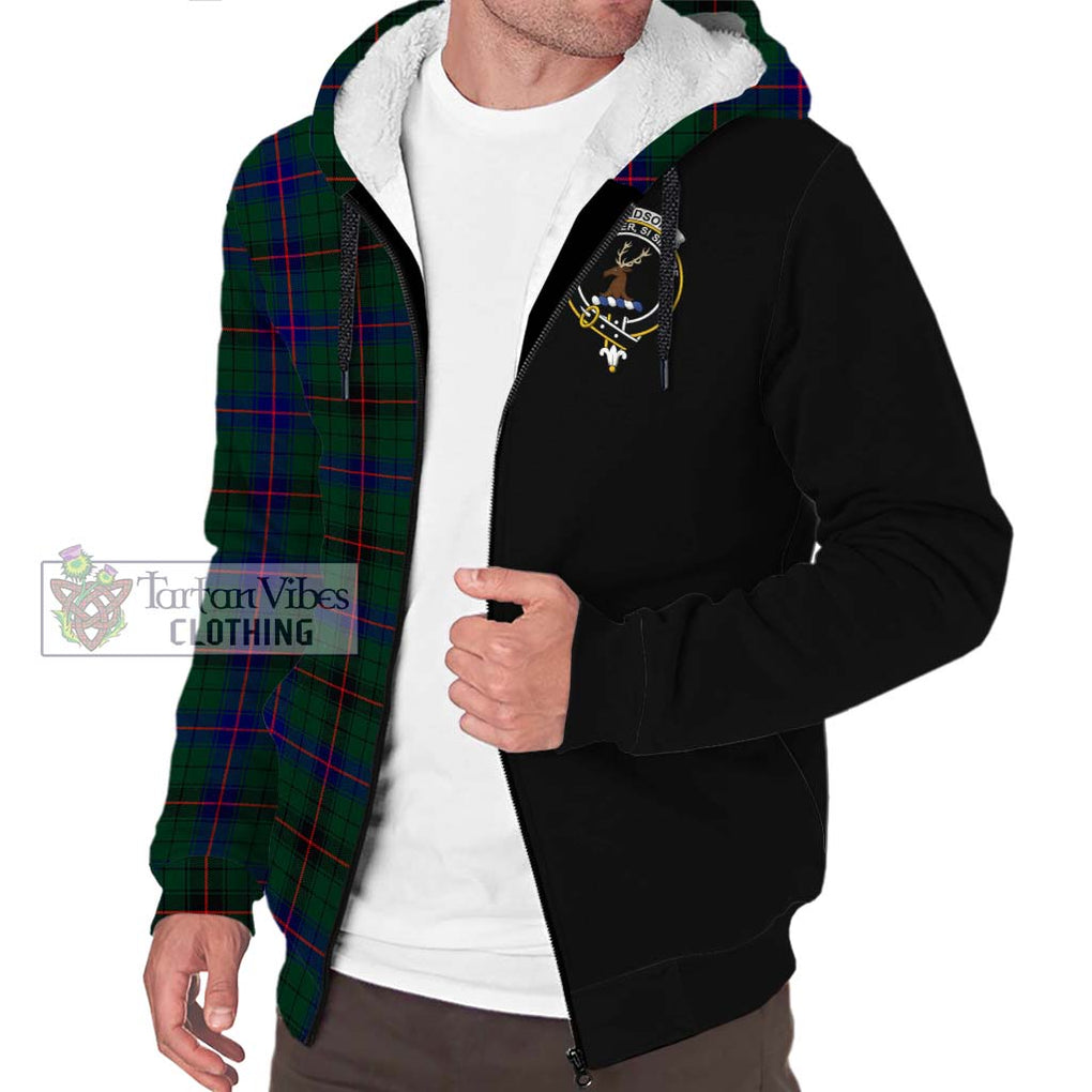 Davidson Modern Tartan Sherpa Hoodie with Family Crest and Half Of Me Style Unisex S - Tartanvibesclothing Shop