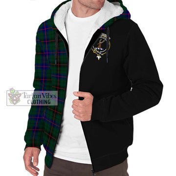 Davidson Modern Tartan Sherpa Hoodie with Family Crest and Half Of Me Style