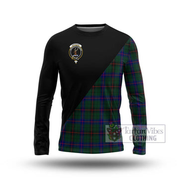 Davidson Modern Tartan Long Sleeve T-Shirt with Family Crest and Military Logo Style