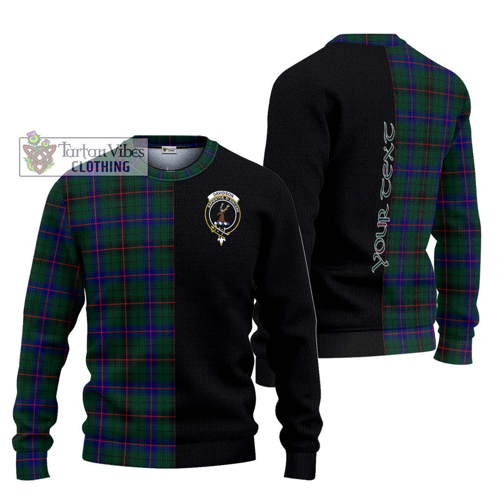 Davidson Modern Tartan Knitted Sweater with Family Crest and Half Of Me Style Unisex - Tartanvibesclothing Shop