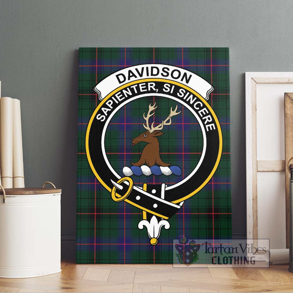 Davidson Modern Tartan Canvas Print Wall Art with Family Crest Without Frame - Tartan Vibes Clothing