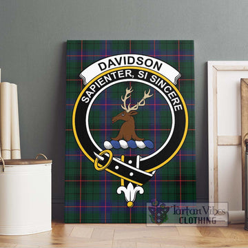 Davidson Modern Tartan Canvas Print Wall Art with Family Crest