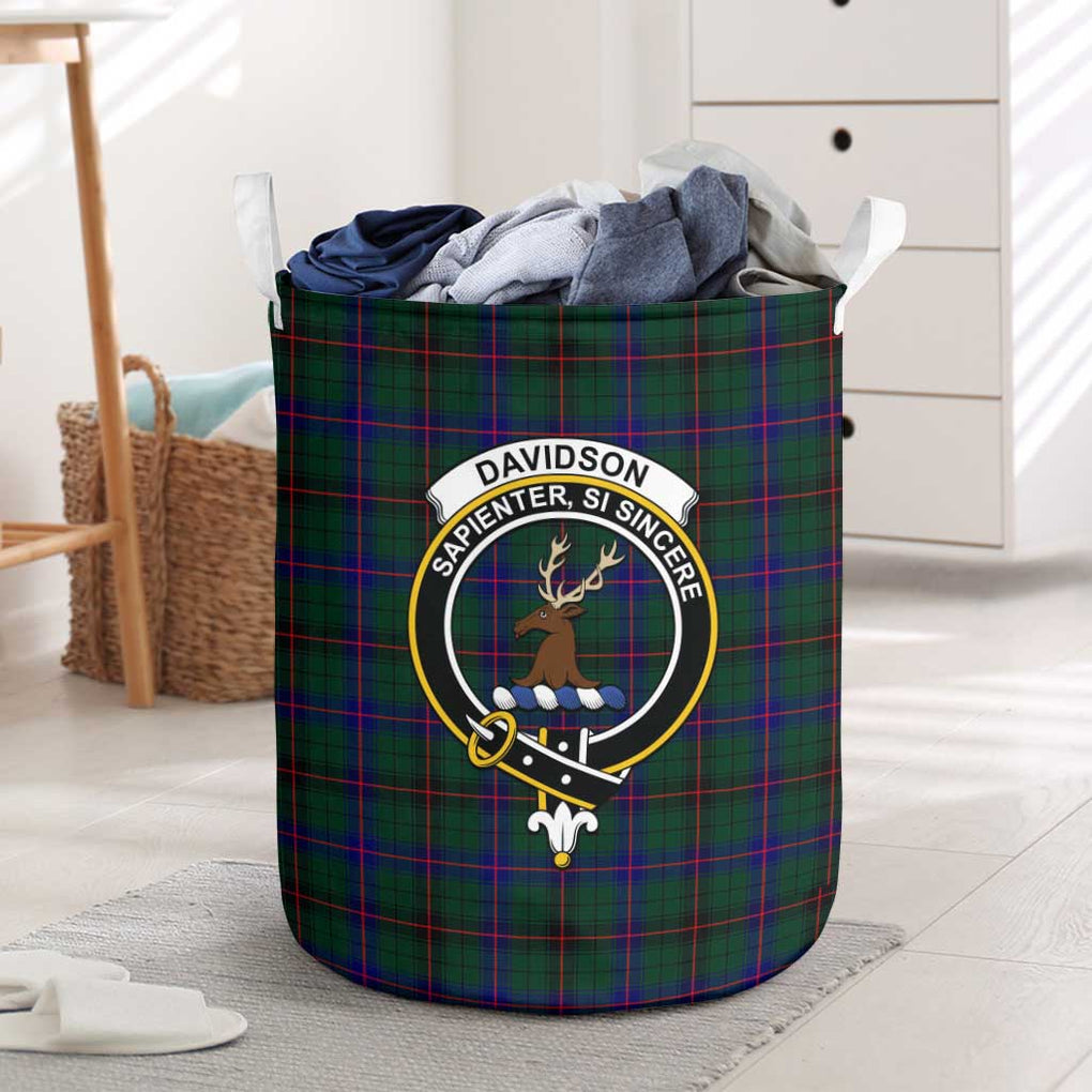 Davidson Modern Tartan Laundry Basket with Family Crest One Size - Tartanvibesclothing Shop