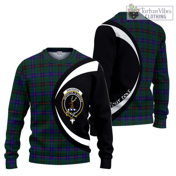 Davidson Modern Tartan Ugly Sweater with Family Crest Circle Style