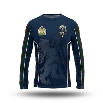 Davidson Modern Tartan Long Sleeve T-Shirt with Family Crest and Lion Rampant Vibes Sport Style