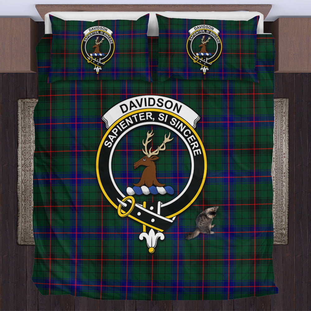 Davidson Modern Tartan Bedding Set with Family Crest US Bedding Set - Tartan Vibes Clothing