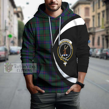 Davidson Modern Tartan Hoodie with Family Crest Circle Style