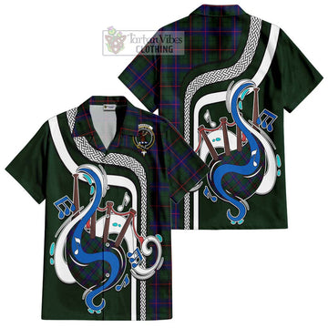 Davidson Modern Tartan Short Sleeve Button Shirt with Epic Bagpipe Style