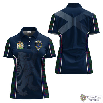 Davidson Modern Tartan Women's Polo Shirt with Family Crest and Lion Rampant Vibes Sport Style