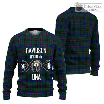 Davidson Modern Tartan Ugly Sweater with Family Crest DNA In Me Style