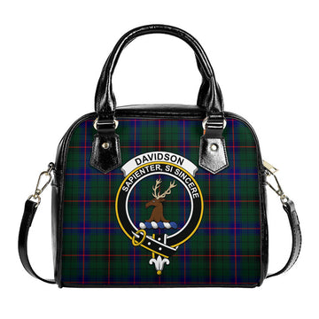 Davidson Modern Tartan Shoulder Handbags with Family Crest