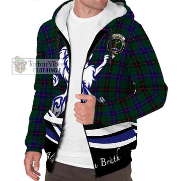 Davidson Modern Tartan Sherpa Hoodie with Alba Gu Brath Regal Lion Emblem