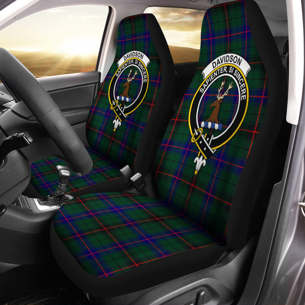 Davidson Modern Tartan Car Seat Cover with Family Crest One Size - Tartanvibesclothing